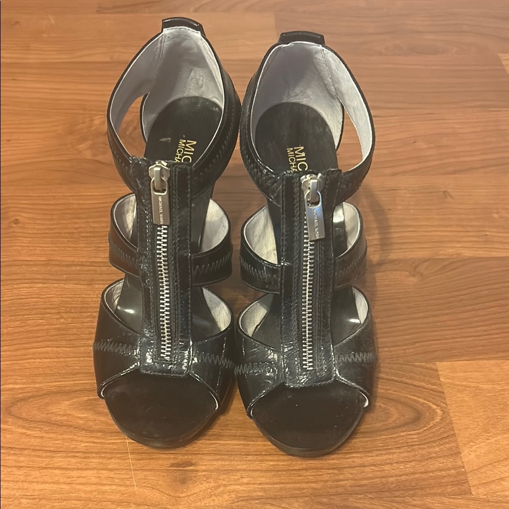 Miu Miu Black Zipper Sandals